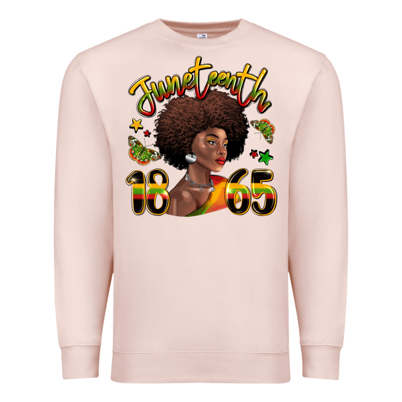 Juneteenth 1865 Black Woman Premium Sweatshirt by LillyAllenDesigns | Teevron