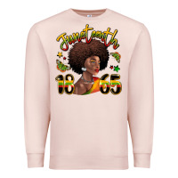 Pale Pink juneteenth 1865 black woman Premium Sweatshirt - LillyAllenDesigns