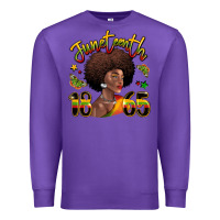 Purple juneteenth 1865 black woman Premium Sweatshirt - LillyAllenDesigns