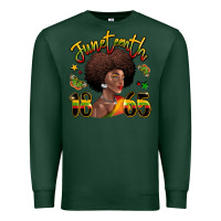 Sports Green juneteenth 1865 black woman Premium Sweatshirt - LillyAllenDesigns