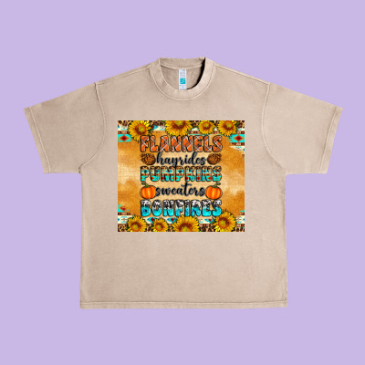 Flannes Hayrides Sweaters Bonfires Urban Heavy Tee Designed By Artiststas