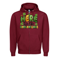 Burgundy here for the shenanigans Zipper Hoodie - MaliasSmallBusiness