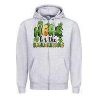 Heather Grey here for the shenanigans Zipper Hoodie - MaliasSmallBusiness