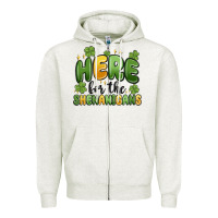 Oatmeal Heather here for the shenanigans Zipper Hoodie - MaliasSmallBusiness