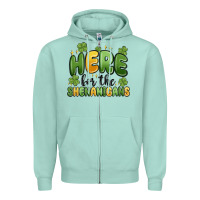 Seafoam here for the shenanigans Zipper Hoodie - MaliasSmallBusiness