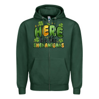 Sports Green here for the shenanigans Zipper Hoodie - MaliasSmallBusiness