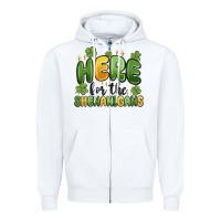 White here for the shenanigans Zipper Hoodie - MaliasSmallBusiness
