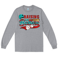Heather Grey raising ballers Long Sleeve Tee - NancyCooperArtShop