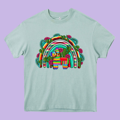 Mexican Pinata Rainbow Heavy Core Tee Designed By Artiststas