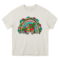 Cream mexican pinata rainbow Heavy Core Tee - Artiststas