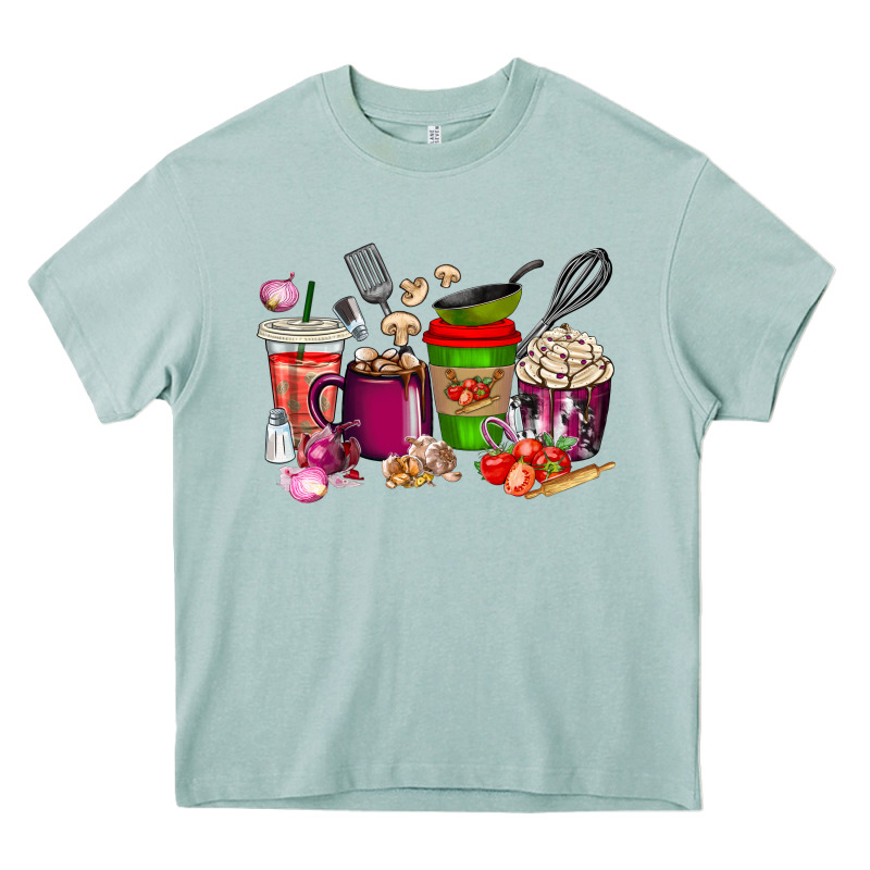 Lunch Lady Coffee Cups Heavy Core Tee by texasbilliewilder | Teevron