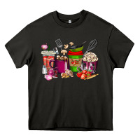 Asphalt lunch lady coffee cups Heavy Core Tee - texasbilliewilder