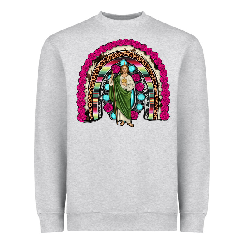 San Judas Rainbow Heavyweight Sweatshirt by JahusDesignShop | Teevron
