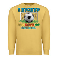 Antique Gold i kicked 100 days of school Premium Sweatshirt - LillyAllenDesigns