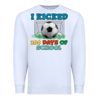 White i kicked 100 days of school Premium Sweatshirt - LillyAllenDesigns