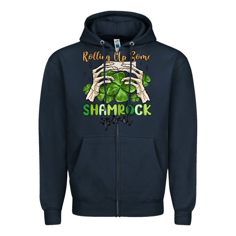 Rolling Up Some Shamrock Spirit Zipper Hoodie by MaliasSmallBusiness | Teevron