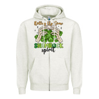 Oatmeal Heather rolling up some shamrock spirit Zipper Hoodie - MaliasSmallBusiness