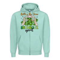 Seafoam rolling up some shamrock spirit Zipper Hoodie - MaliasSmallBusiness