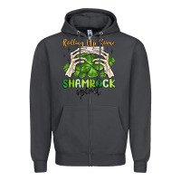 Smoke rolling up some shamrock spirit Zipper Hoodie - MaliasSmallBusiness