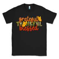 Black Fall Grateful Thankful Blessed Classic Tee - LillyAllenDesigns