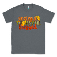 Charcoal Heather Fall Grateful Thankful Blessed Classic Tee - LillyAllenDesigns