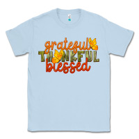 Dusty Blue Fall Grateful Thankful Blessed Classic Tee - LillyAllenDesigns