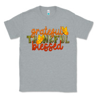 Heather Grey Fall Grateful Thankful Blessed Classic Tee - LillyAllenDesigns