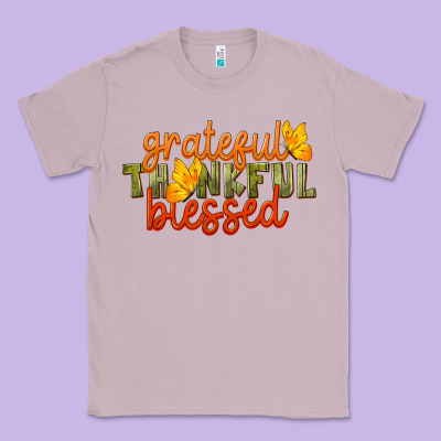 Fall Grateful Thankful Blessed Classic Tee Designed By Lillyallendesigns