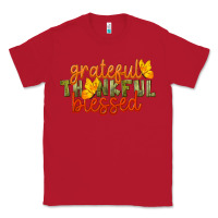 Red Fall Grateful Thankful Blessed Classic Tee - LillyAllenDesigns