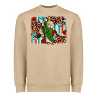 Mushroom san judas leopard cowhide background Heavyweight Sweatshirt - JahusDesignShop