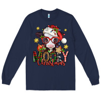 Navy mooey christmas baby calf Long Sleeve Tee - Jasminsmagicworld