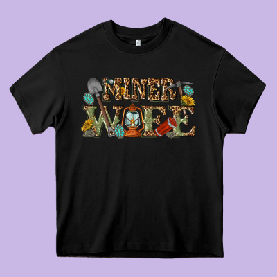 Miner Wife Heavy Core Tee Designed By Texasbilliewilder