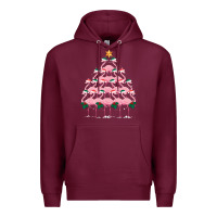 Burgundy Christmas Tree Flamingo Premium Hoodie - Bettercallsaul