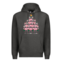 Charcoal Heather Christmas Tree Flamingo Premium Hoodie - Bettercallsaul