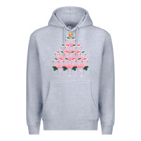 Heather Grey Christmas Tree Flamingo Premium Hoodie - Bettercallsaul