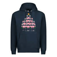 Navy Christmas Tree Flamingo Premium Hoodie - Bettercallsaul