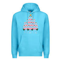 Ocean Blue Christmas Tree Flamingo Premium Hoodie - Bettercallsaul