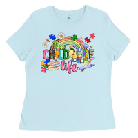 Baby Blue childcare life Ladies Tee - JahusDesignShop
