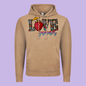 Love Summer Vintage Hoodie Designed By Cowhidedigitalart
