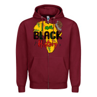 Burgundy i am black history Zipper Hoodie - MaliasSmallBusiness