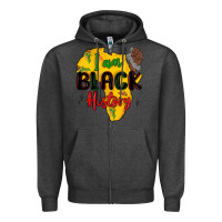 Charcoal Heather i am black history Zipper Hoodie - MaliasSmallBusiness