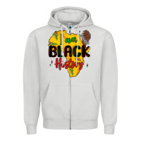 Dove Grey i am black history Zipper Hoodie - MaliasSmallBusiness
