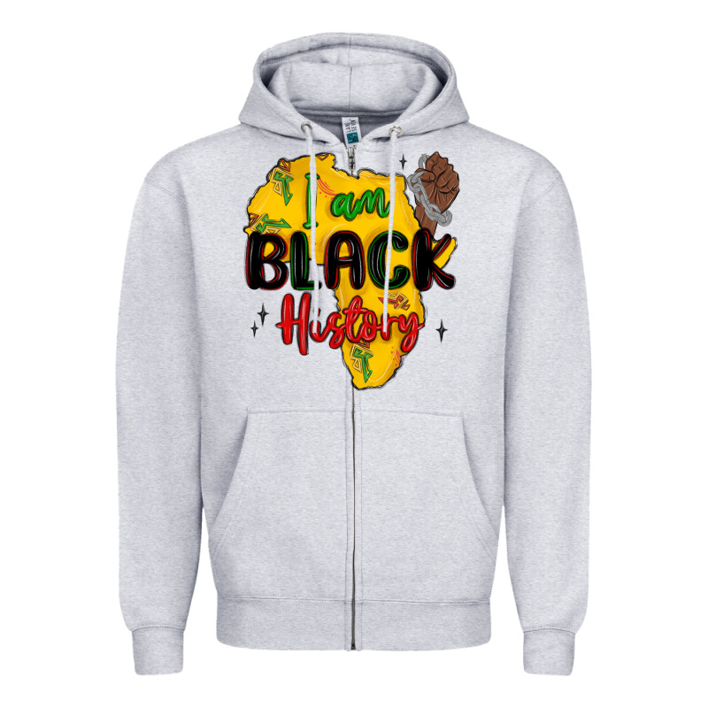 I Am Black History Zipper Hoodie by MaliasSmallBusiness | Teevron
