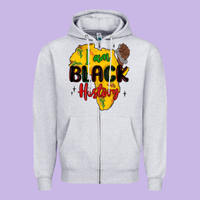 I Am Black History Zipper Hoodie Designed By Maliassmallbusiness