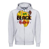 Heather Grey i am black history Zipper Hoodie - MaliasSmallBusiness