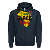 Navy i am black history Zipper Hoodie - MaliasSmallBusiness