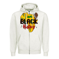 Oatmeal Heather i am black history Zipper Hoodie - MaliasSmallBusiness