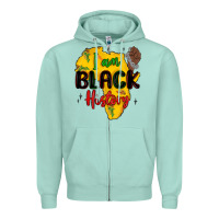 Seafoam i am black history Zipper Hoodie - MaliasSmallBusiness