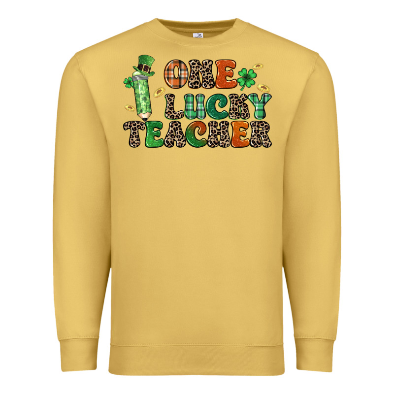 One Lucky Teacher Premium Sweatshirt by LillyAllenDesigns | Teevron