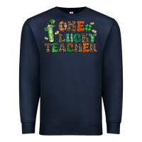 Navy one lucky teacher Premium Sweatshirt - LillyAllenDesigns